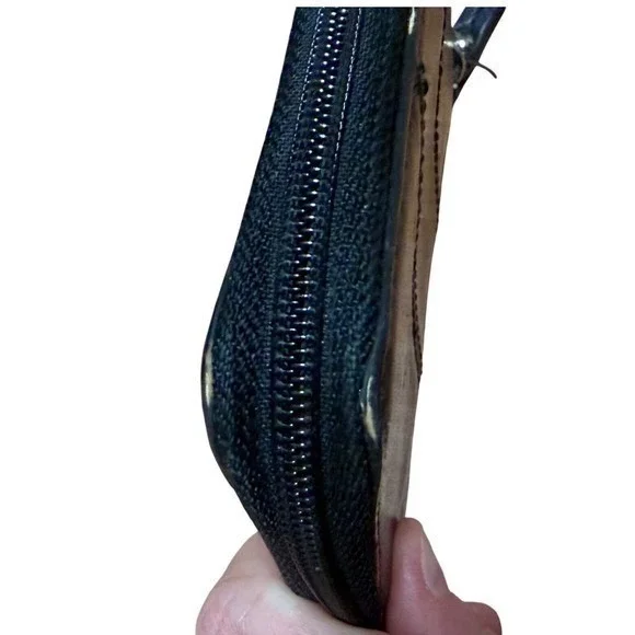 Y2K Coach Horse & Carriage Black Saffiano Leather Medium Wristlet‎ Zip Wallet - Picture 7 of 8